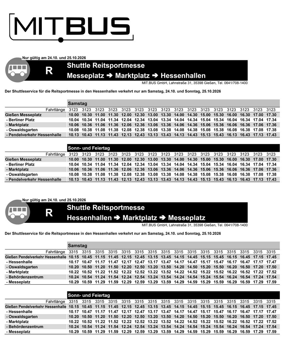 Shuttle-Service - Plan